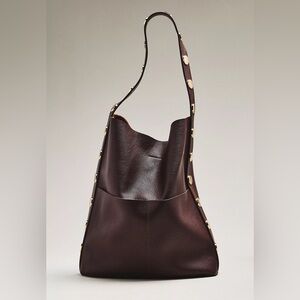 BNWT ANTHROPOLOGIE Studded Vegan-Leather North-South Tote Bag